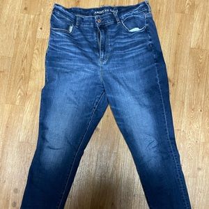 Like new AE curvy super high jegging dark blue wash